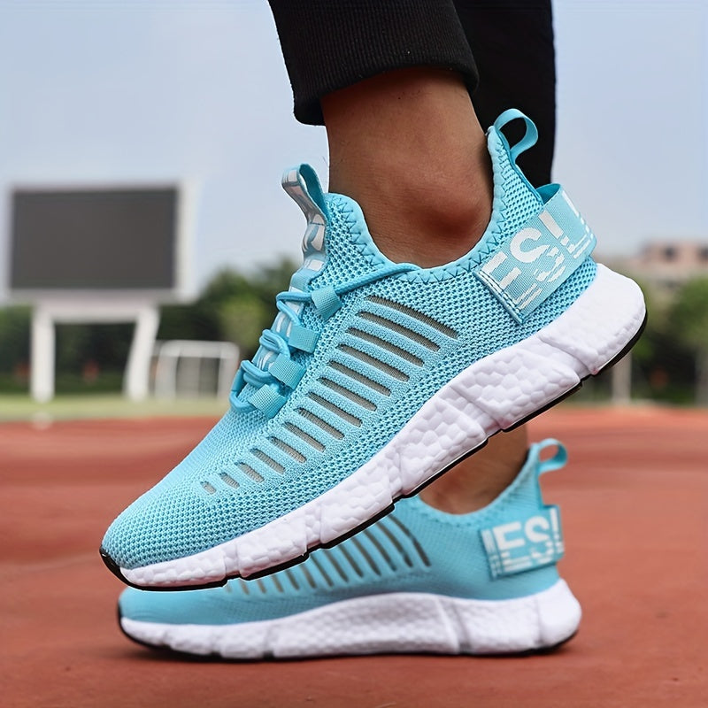 Zapatillas de running ligeras y transpirables para mujer con suela de EVA en verde y blanco