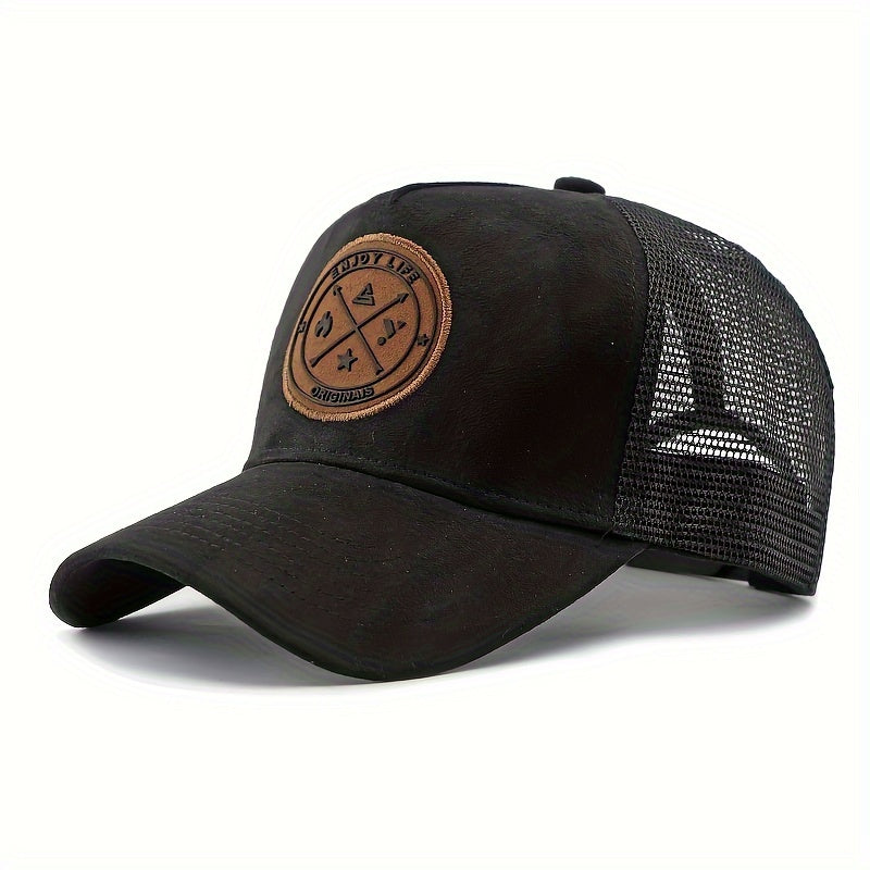 Men's Baseball Cap with Mesh and PVC Coating for Sun Protection