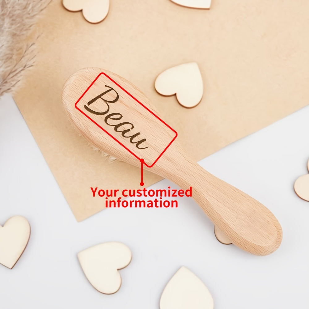 Personalized Wooden Hair Brush with Engraving for Gifts and Keepsakes