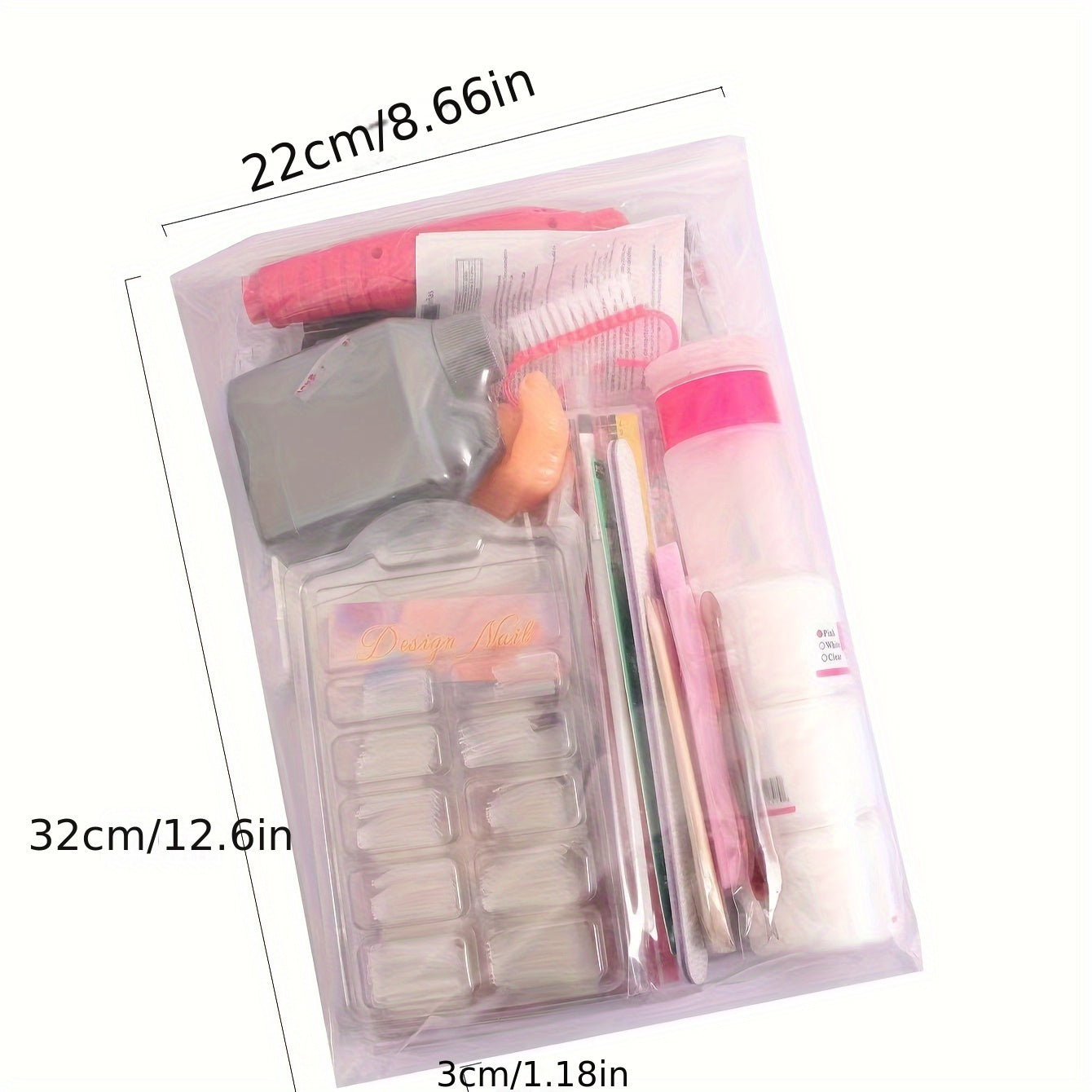 Acrylic Nail Kit for Beginners with Glitter Powders Extension Tools USB Lamp Manicure Set