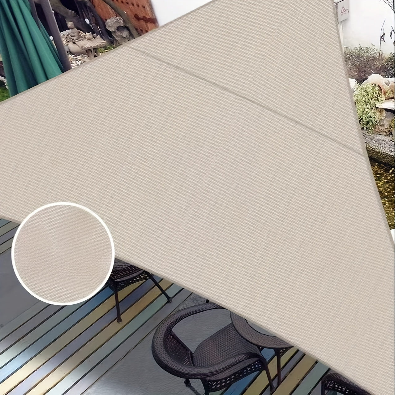 Heavy-Duty Solution-Dyed Polyester Sun Shade Sail Triangular Canopy UV Block Outdoor Garden