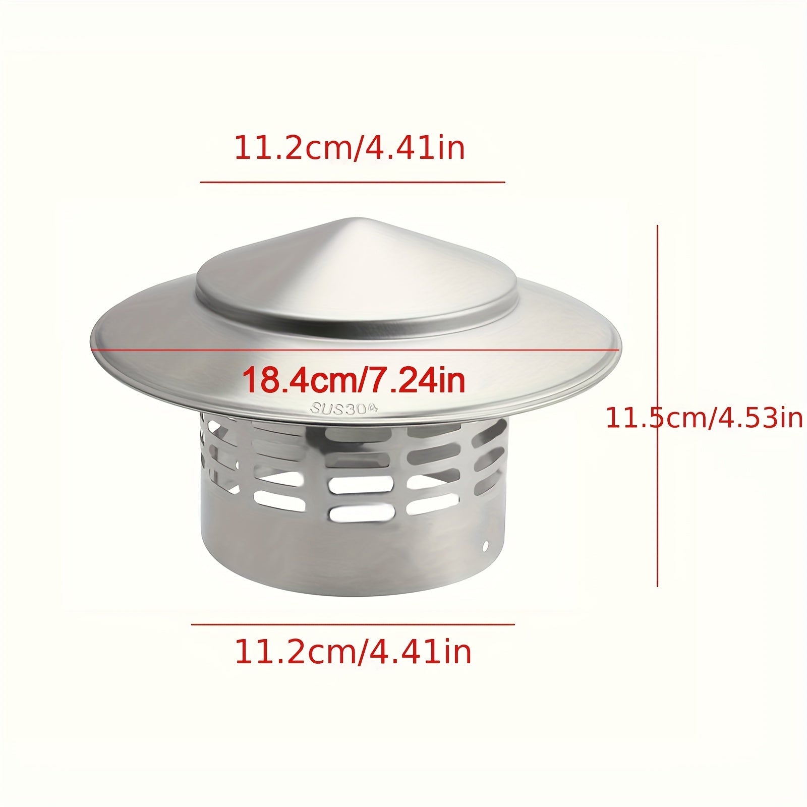 Metal Top Hat Flue Rain Cap for Wood Stove Chimney 11cm Diameter