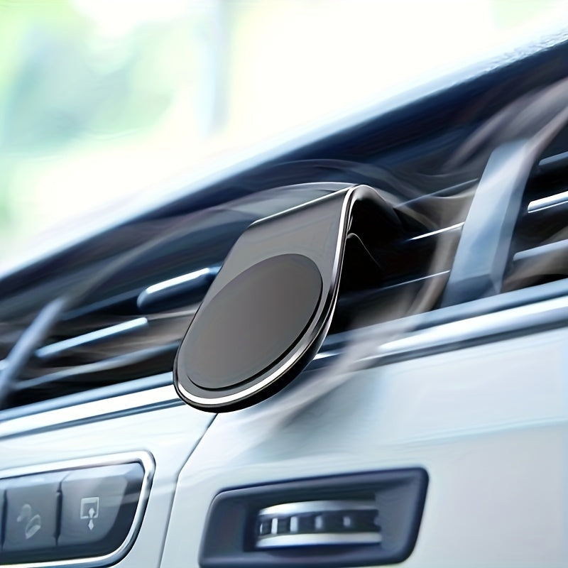 L-Shaped Magnetic Car Phone Mount Aluminum Alloy Dashboard Holder for Smartphones