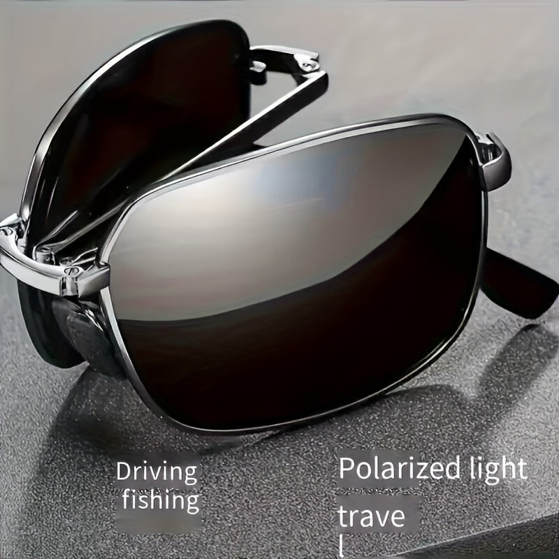 Unisex Polarized Folding Metal Frame Sunglasses for Outdoor Sports and Travel