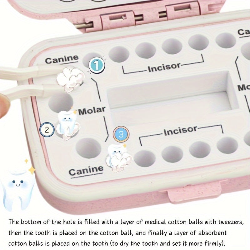 Tooth Fairy Keepsake Box Food Grade PP Tooth Holder for Kids Teeth Storage Organizer