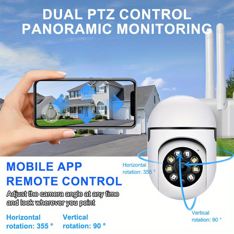 Cámara de seguridad interior Wi-Fi 1080P con visión nocturna en color, audio bidireccional y detección de movimiento