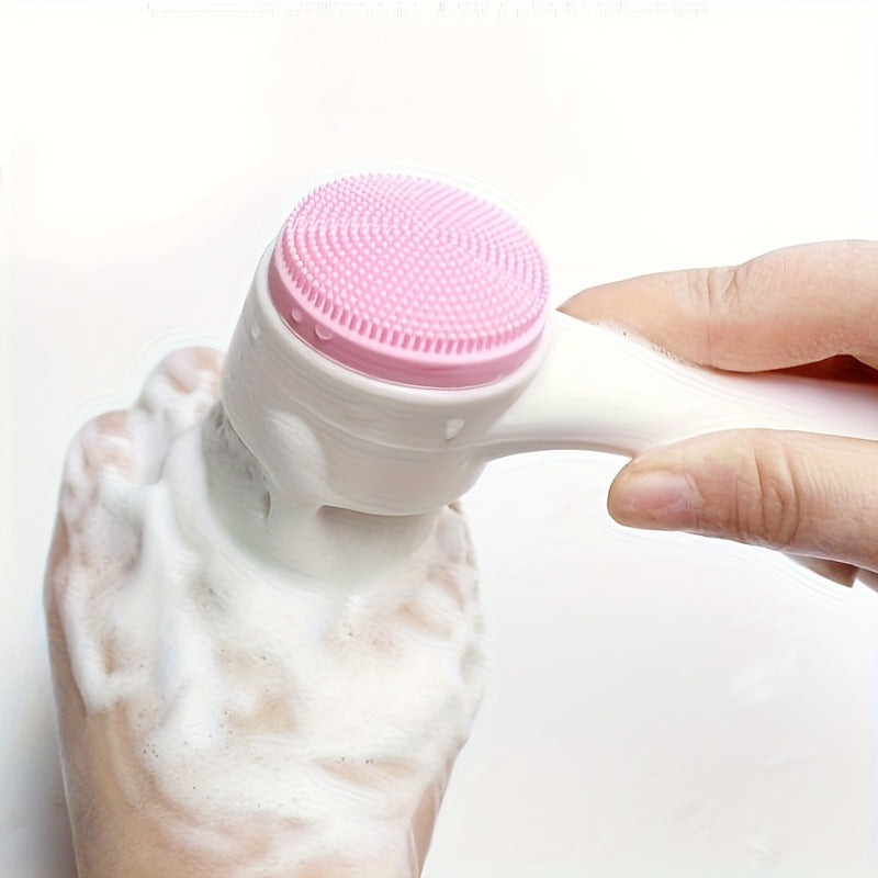 Unisex Silicone Face Cleanser Dual Soft Brushes Exfoliating Massager Fragrance-Free