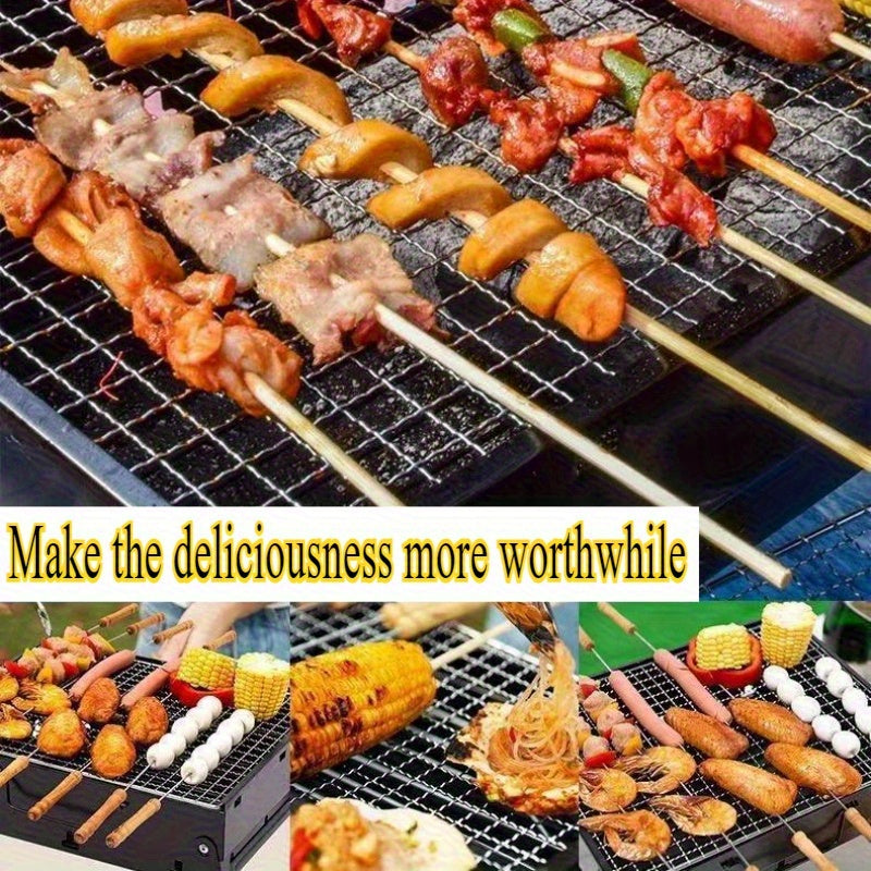 Folding Charcoal BBQ Pit with Pull-Out Design for Camping and Gatherings