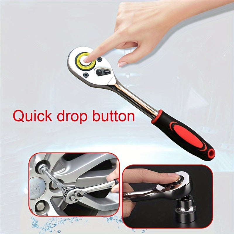 3-Piece Ratchet Wrench Set 1/4 3/8 1/2 Inch Quick Release Telescopic