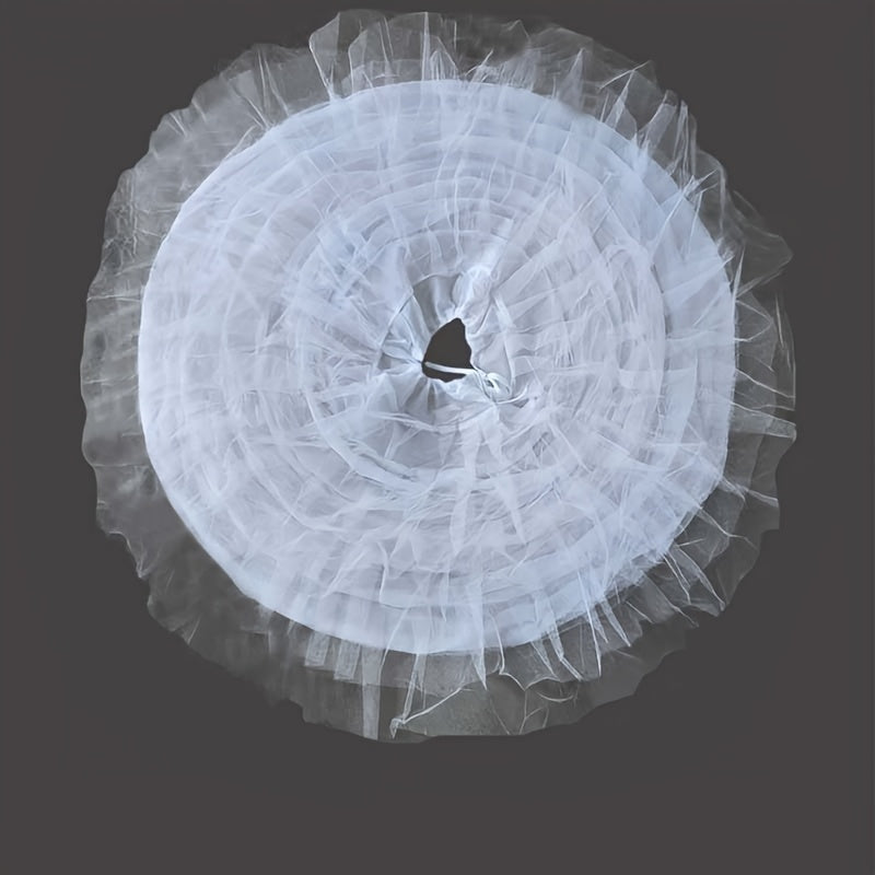 Women's White Crinoline Petticoat for Wedding Gowns and Evening Dresses 6-Hoop Floor Length Underskirt