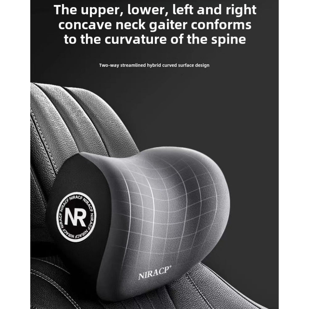 Conjunto de cojines para asiento de coche con espuma viscoelástica y tela de poliéster transpirable, soporte lumbar y reposacabezas