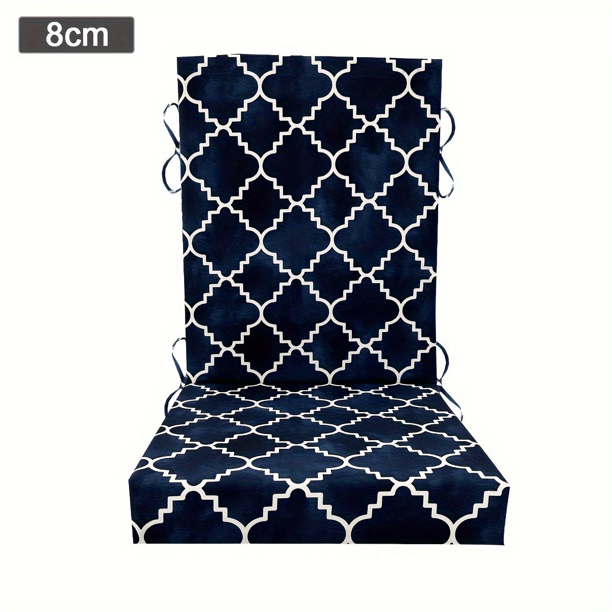 Boho Outdoor High Back Chair Cushion UV-Resistant Polyester Machine Washable
