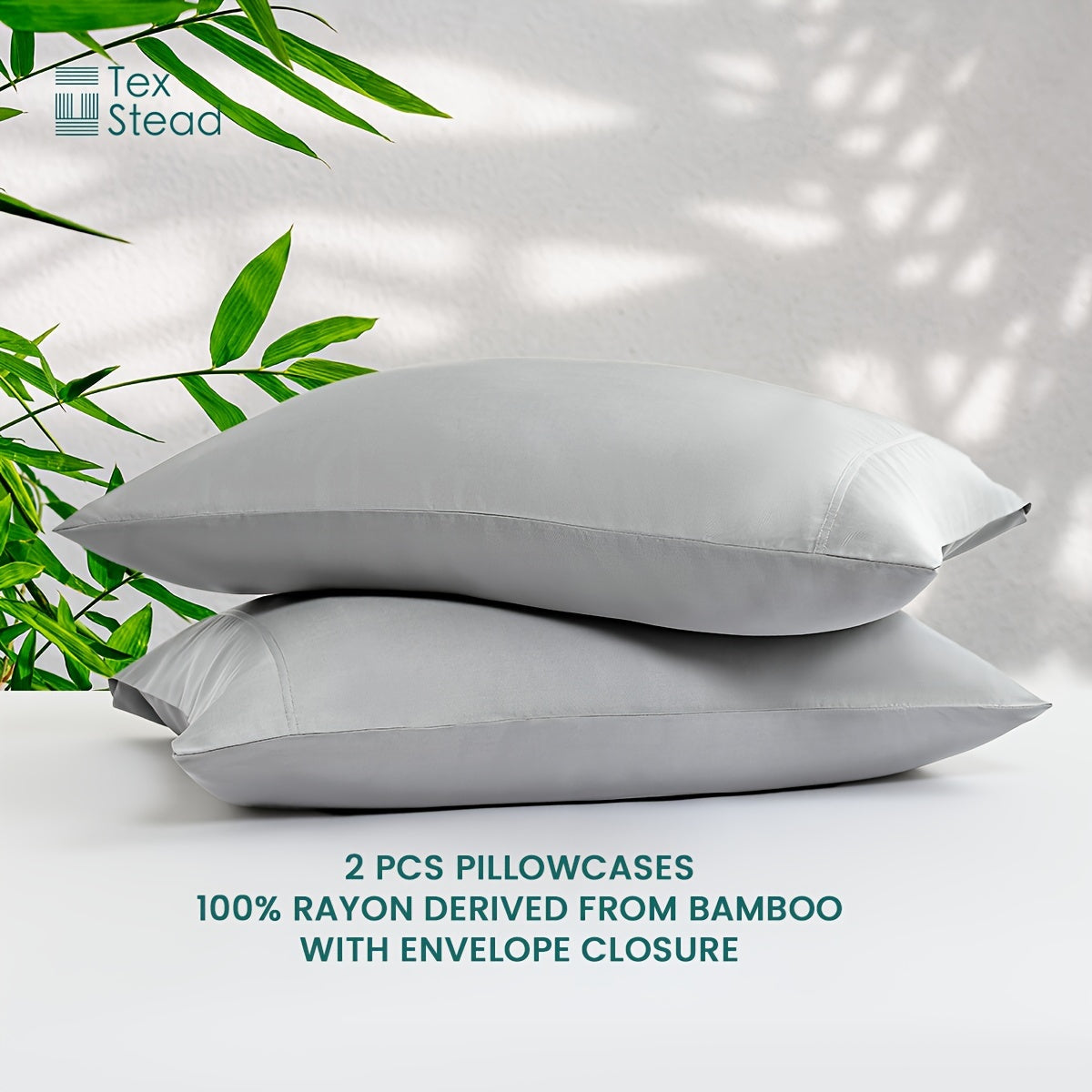 Pink Bamboo Fiber Pillowcases Set Soft Breathable Hypoallergenic Machine Washable