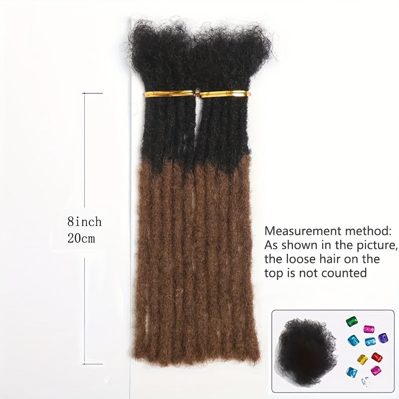 Men's Dreadlock Extensions 0.4cm 10 Strands Human Hair Braids