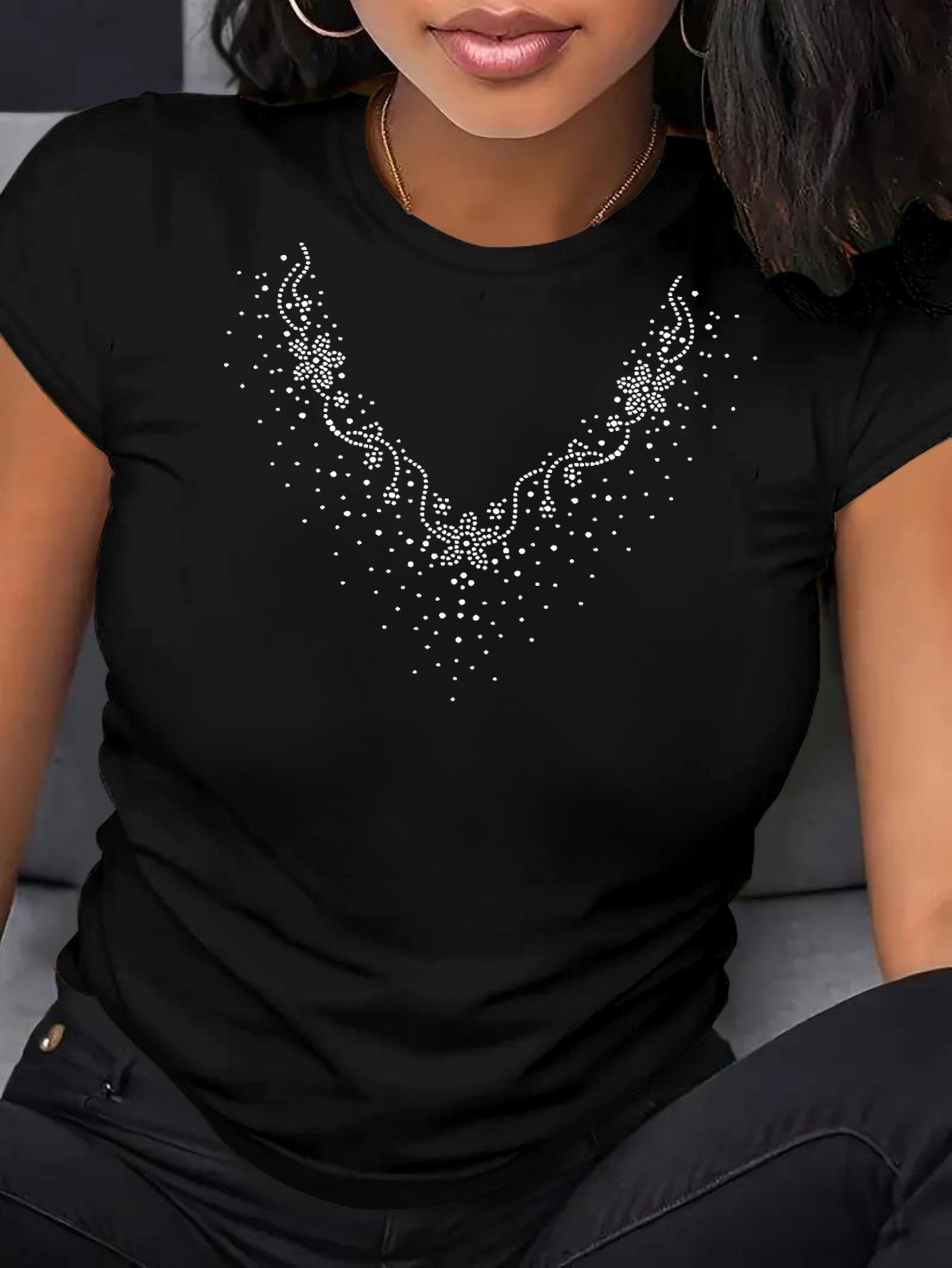 Women's Plus Size Casual T-Shirt Polyester Round Neck Short Sleeve Breathable