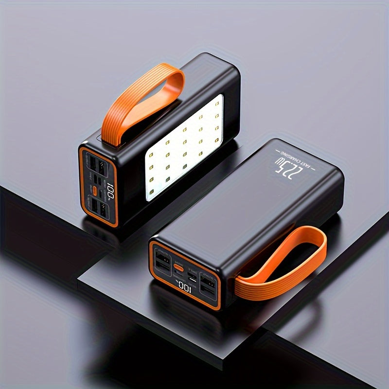 50000mAh Power Bank with LED Display and Built-in Camping Lights for Outdoor Emergency Use