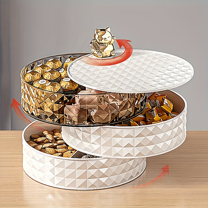 Divided Snack Tray with Lid Lucky Cat Fruit Bowl for Party Home Decor