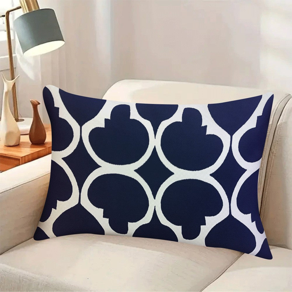 Ikki dona Vintage Boho Geometric Flannel yostiq qopqog'i 50.8x30.48 sm, suv o'tkazmaydigan, mashina bilan yuvish mumkin