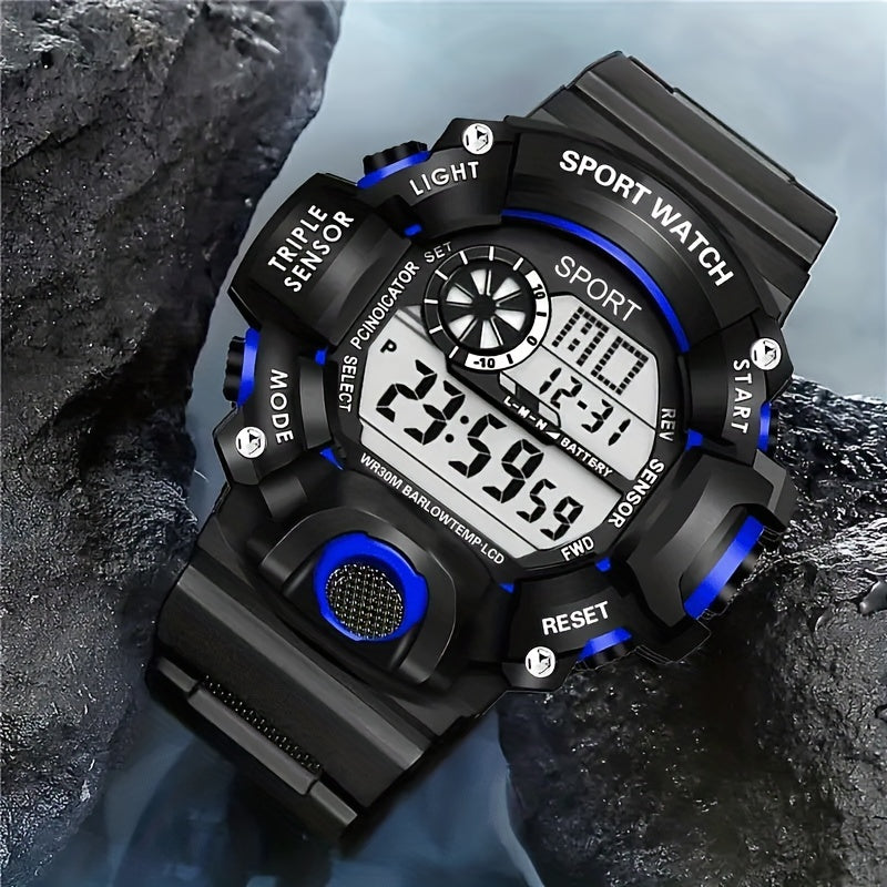 Men's Smartwatch with Night Light Alarm Sports Watch Fitness Tracker