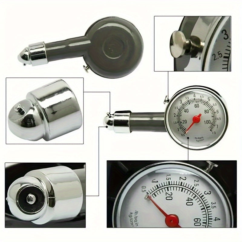 Mechanical Tire Pressure Gauge Handheld Car Air Pressure Tester with Analog Dial