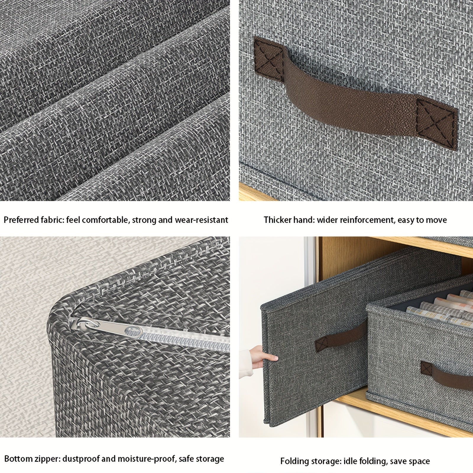 Drawer Organizer for Pants and Leggings with Grids Storage Box for Clothes Underwear Towels