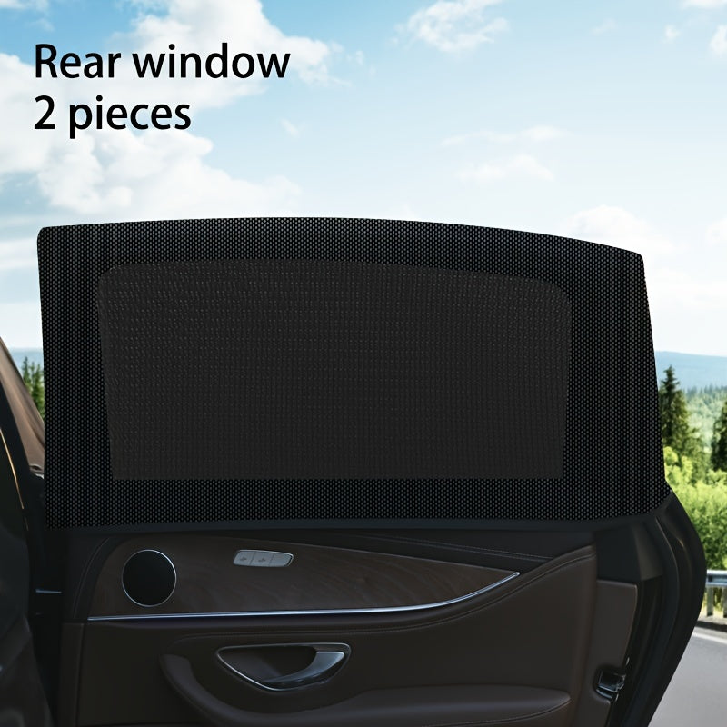 Black Sunshade for Car Windows Elastic Thermal Insulation UV Protectant