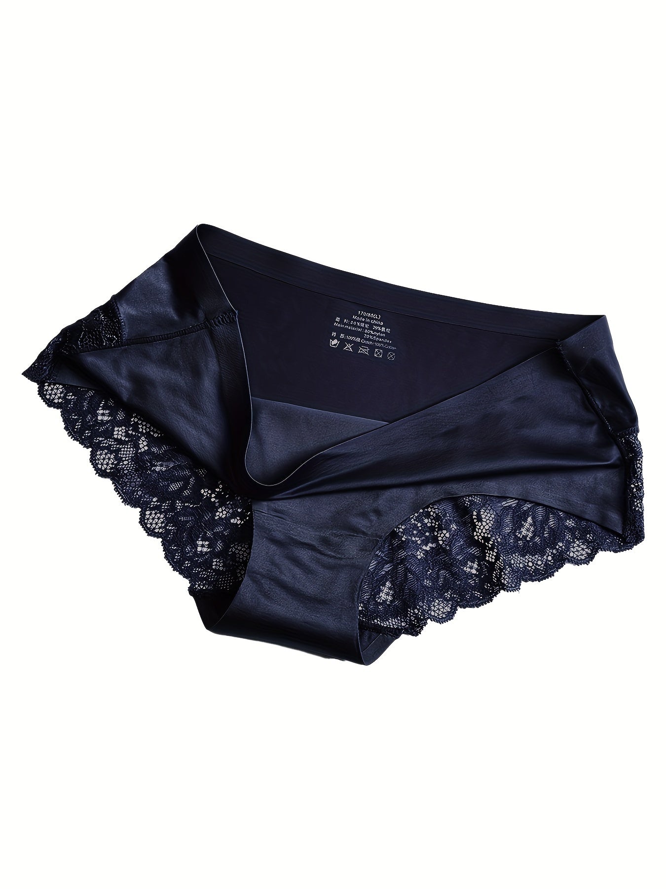 Pack de 4 bragas de encaje para mujer, de tiro medio, con tejido de punto transpirable y color sólido