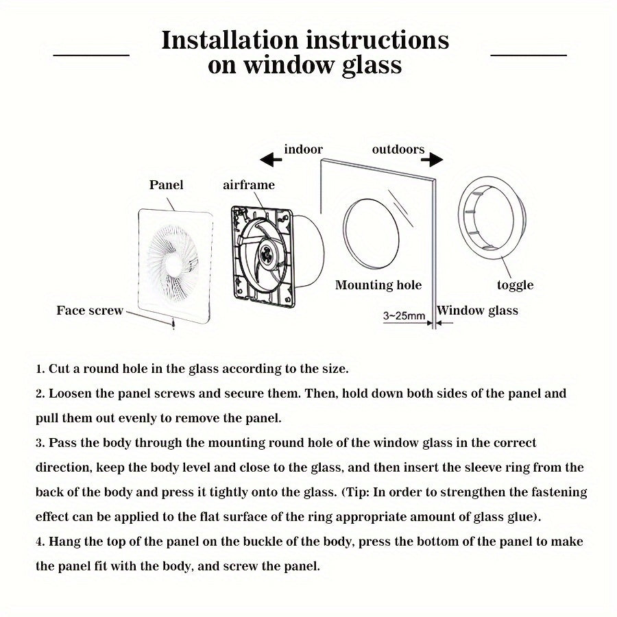 6-Inch European Standard Household Exhaust Fan with Backflow Prevention and Insect Proof Design for Indoor Ventilation