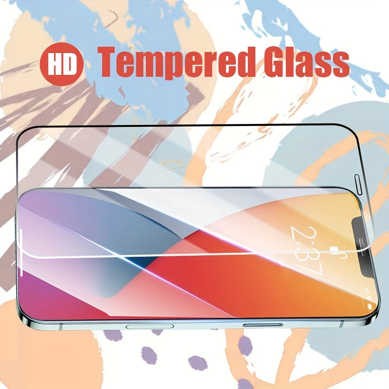 Set of 3 High-Definition Tempered Glass Screen Protectors for iPhone 11-16 Pro Max and Plus Models
