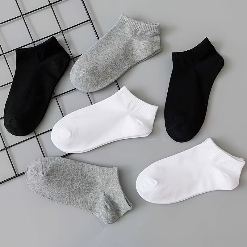 Women Ankle Socks Pack of 3 Black and White Solid Cotton Polyester Sports