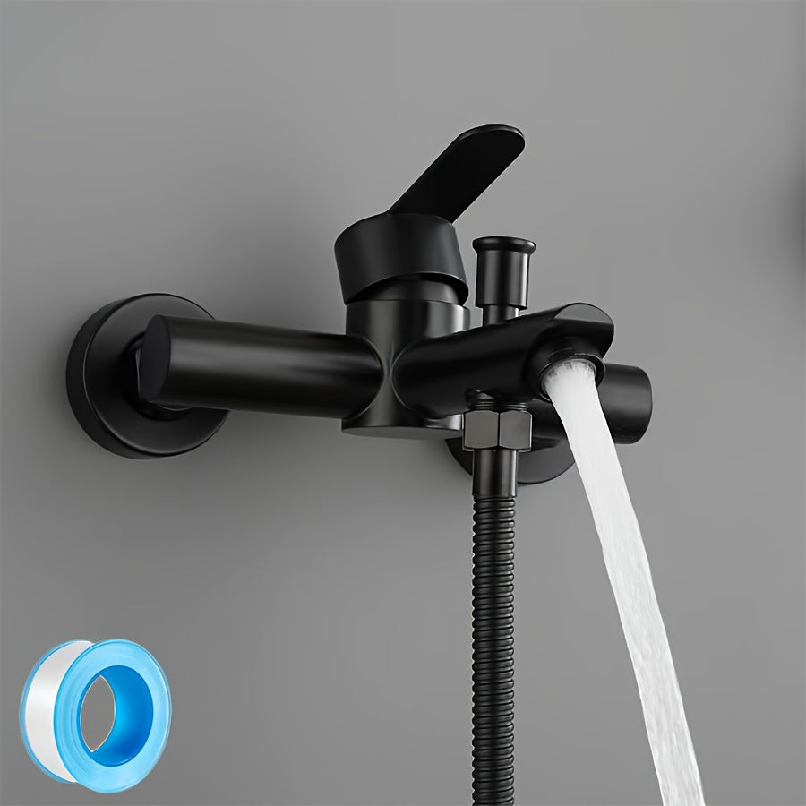 Wall-Mounted 3-Way Diverter Faucet Stainless Steel Classic Painted Finish