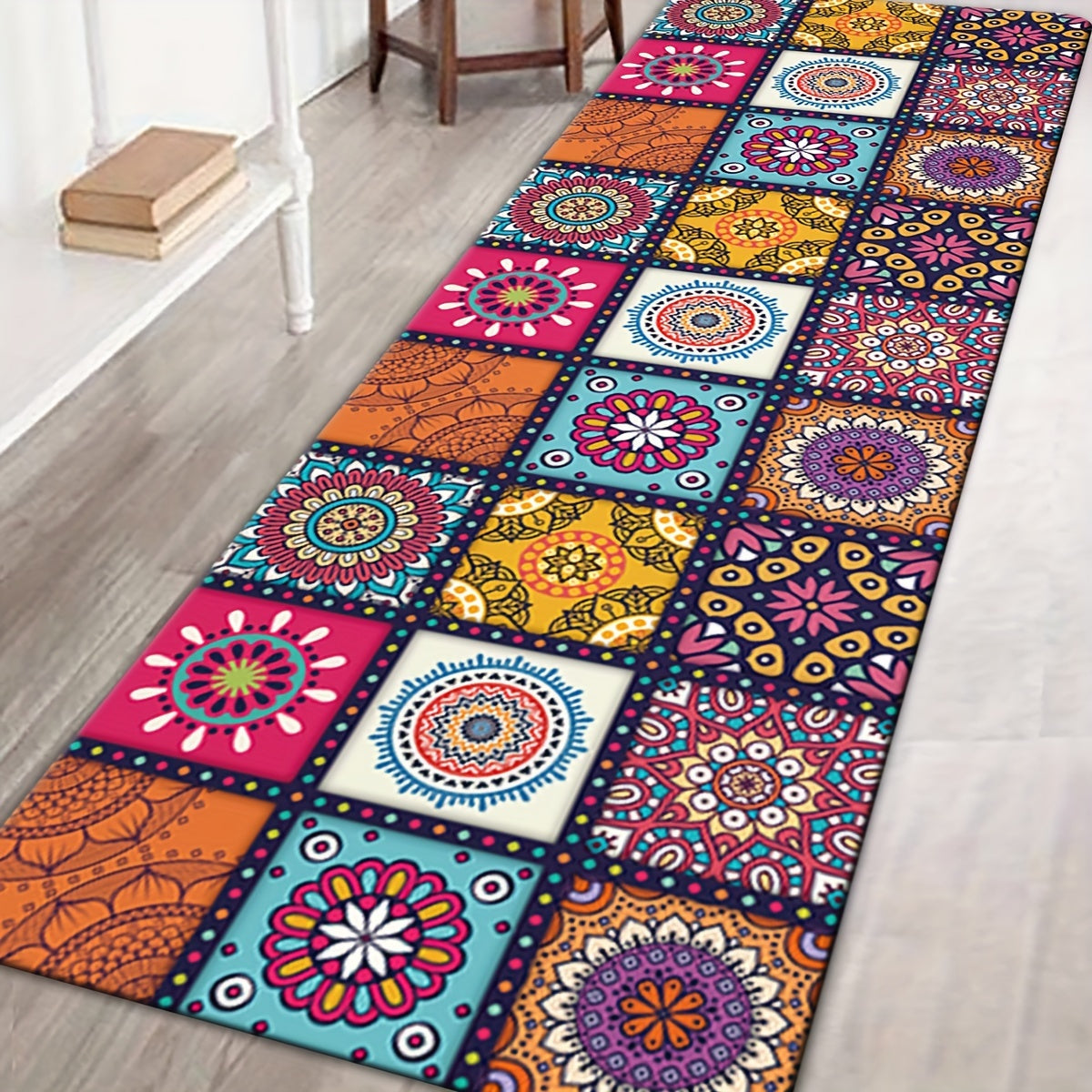 Moroccan-Inspired Non-Slip Area Rug, Soft Durable Washable for Living Room Bedroom Kitchen Bathroom Multiple Sizes