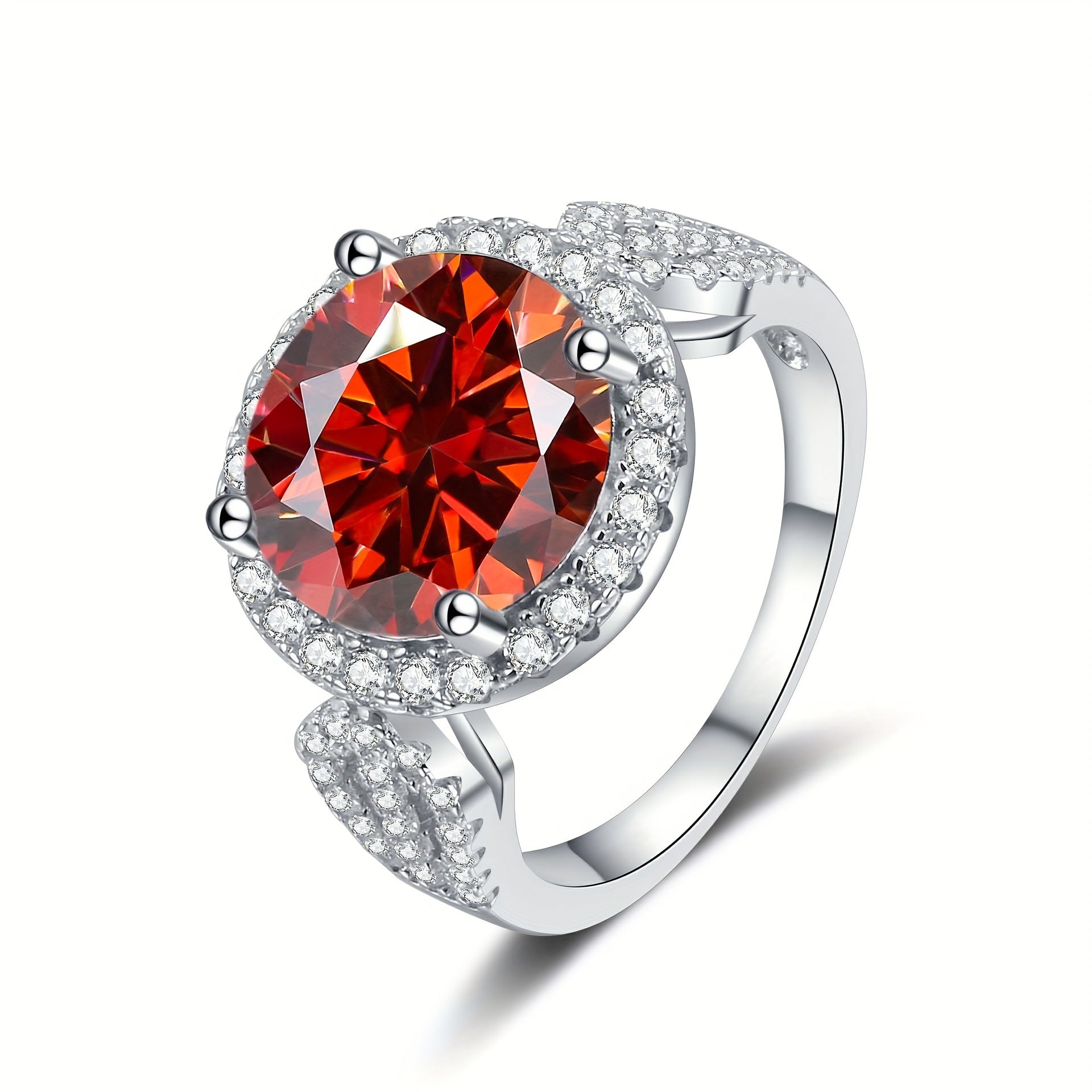 Sterling Silver 5 Carat Moissanite Engagement Ring for Weddings and Anniversaries