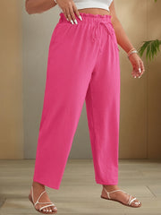 Women's Asymmetrical Hem Harem Pants Solid Color Nine-Tenths Length Casual Trousers