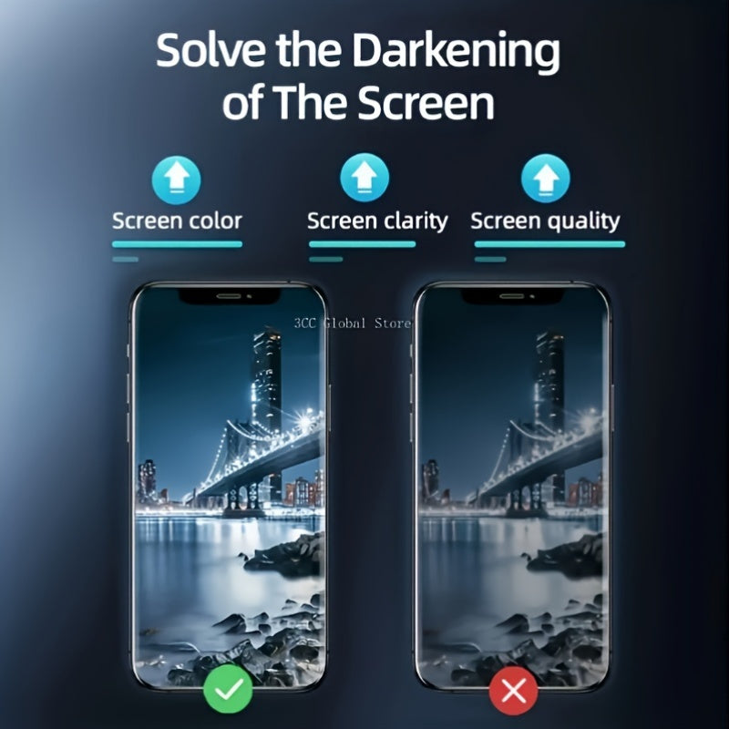 Protector de pantalla de vidrio para iPhone con privacidad, anti-espía, cobertura total, Ultra HD