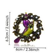 Броши в виде птичьего венка с rhinestones, дизайн животного, 3D-имитация, ювелирные аксессуары
