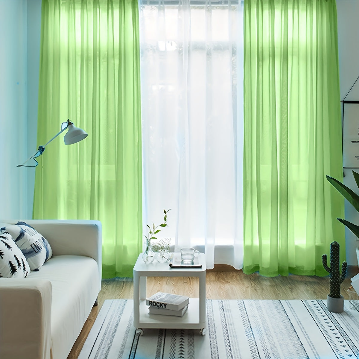 Sheer Polyester Curtain Panel for Bedroom and Living Room Light and Airy Fabric Rod Pocket Top