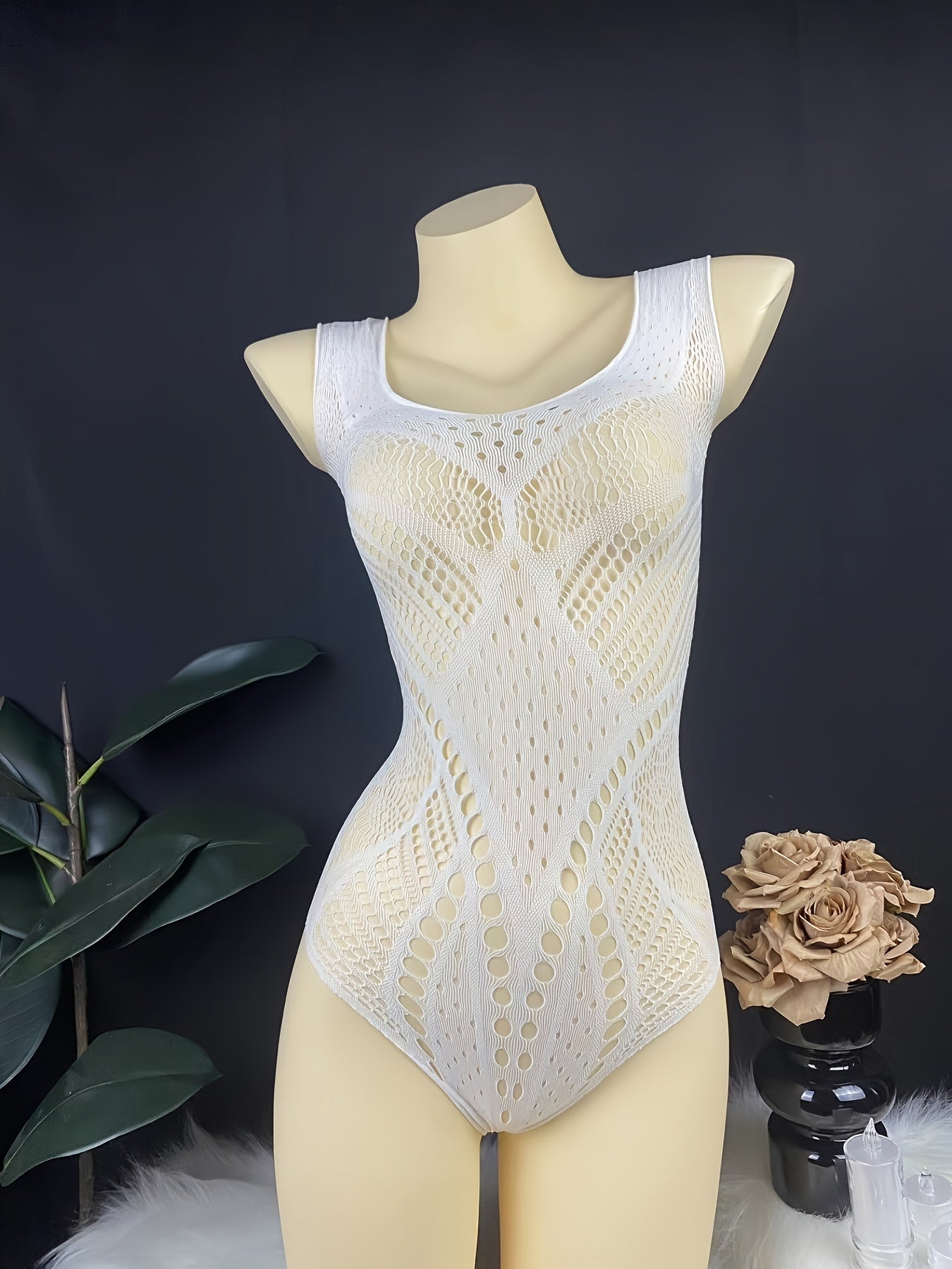 Women’s Floral Embroidered Mesh Crop Top Sexy Sheer Lingerie