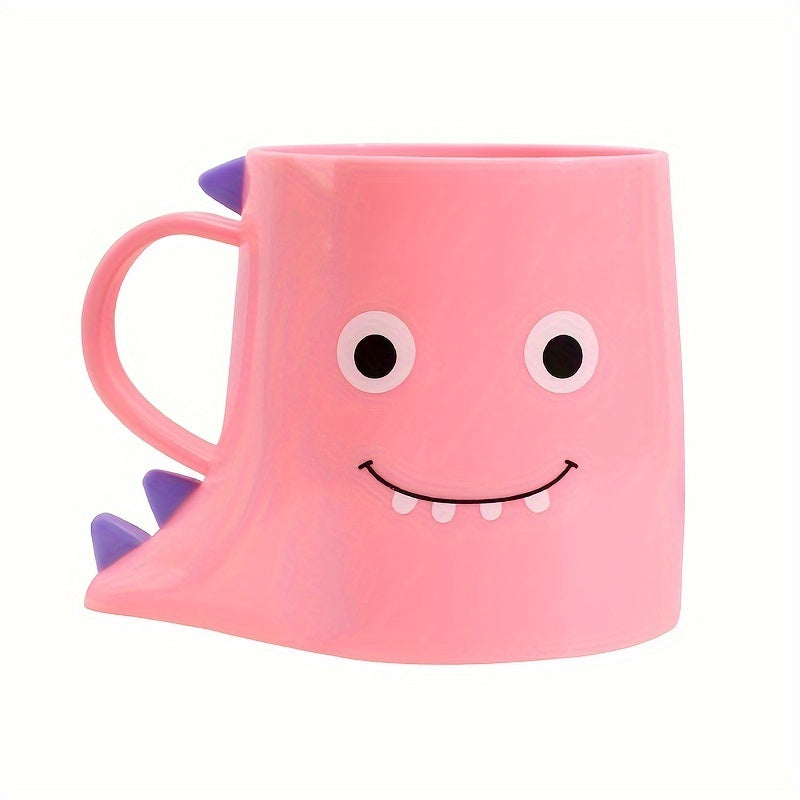 Vaso de enjuague bucal con patrón de dinosaurio y asa para uso en baño