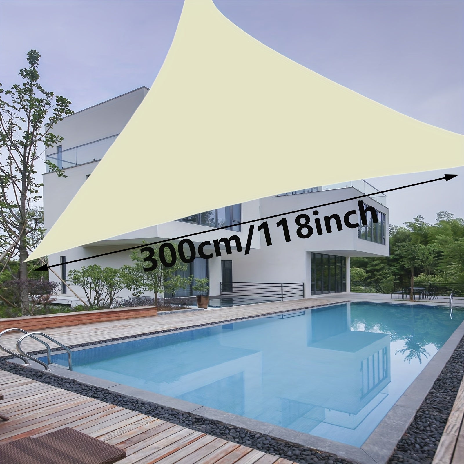 Triangle Canopy Sun Shade with UV Protection Polyester Fabric for Patio and Camping
