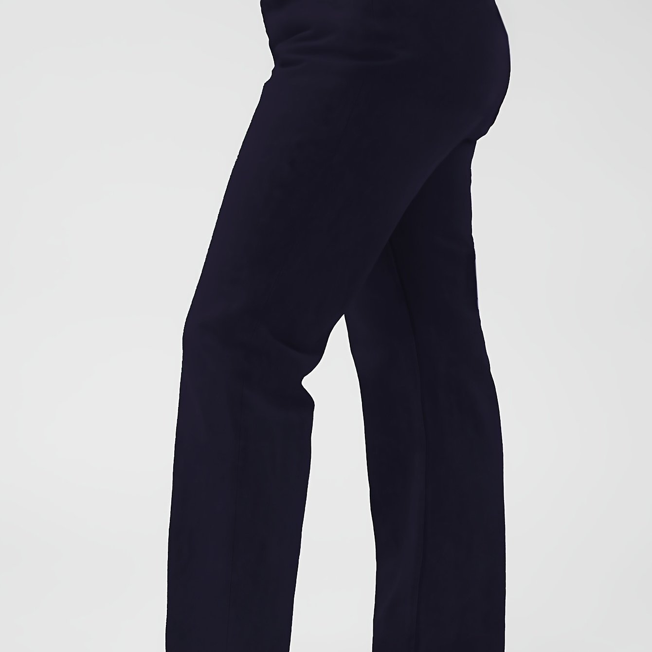 Women's Plus Size Stretch Straight Leg Pants Solid High Waist Spring Fall