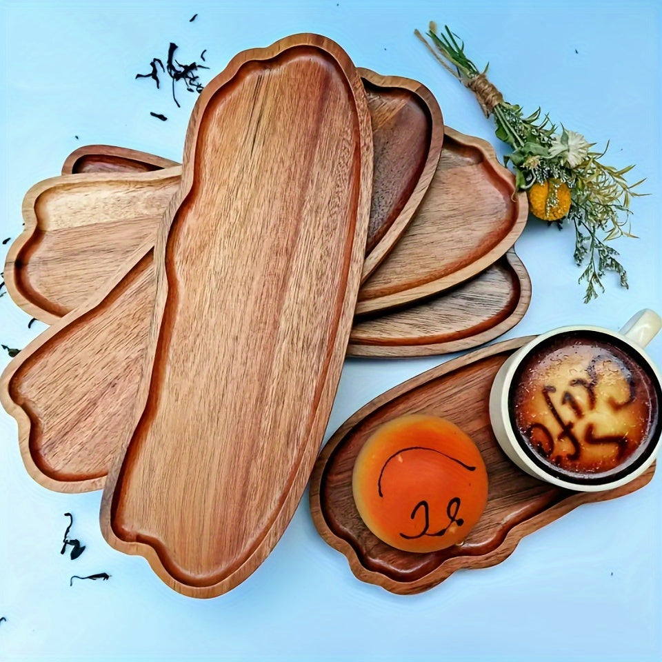 Acacia Wood Serving Tray 29x10.6cm for Home Decor and Food Presentation