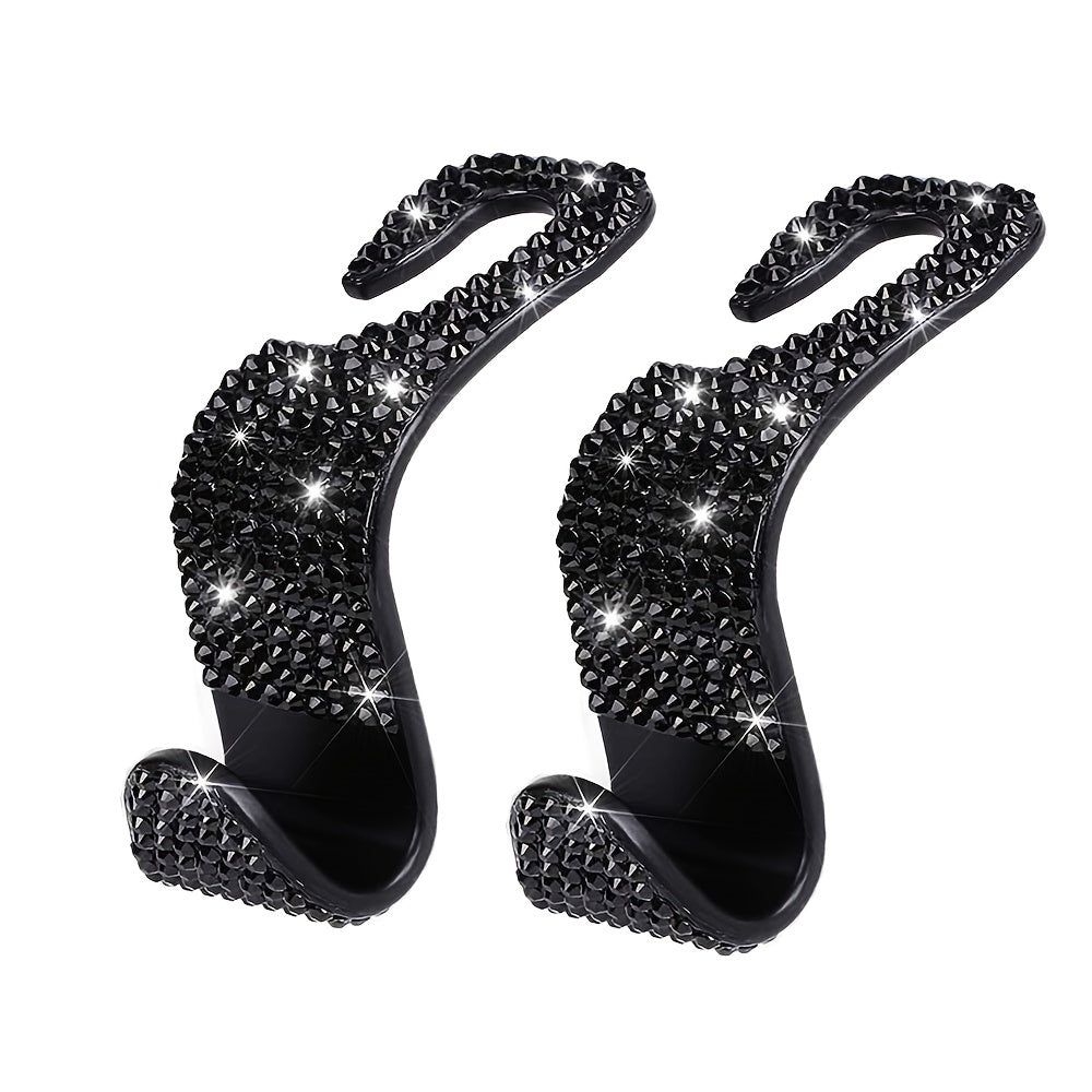Women Diamond-Studded Car Hook Hidden Storage Seat Organizer