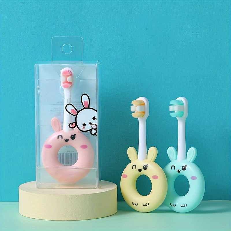 Baby Silicone Toothbrush for Toddlers 0-3 Ultra Soft Microfiber Bristles Cartoon Design