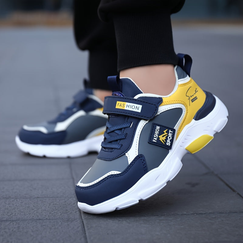 Rang-barang naqshli bolalar va qizlar uchun qayrilma va halqali fastener bilan, nafas oladigan barcha mavsum sport poyabzali