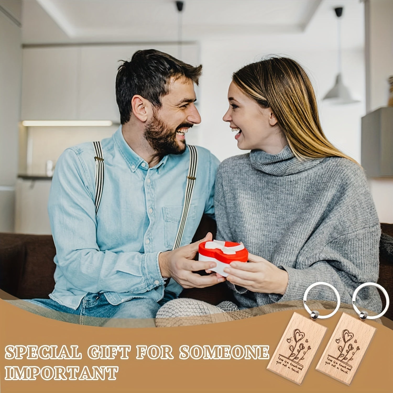 Twenty Pieces Wooden Keychain Blanks Rectangular for Engraving Jewelry Craft Projects