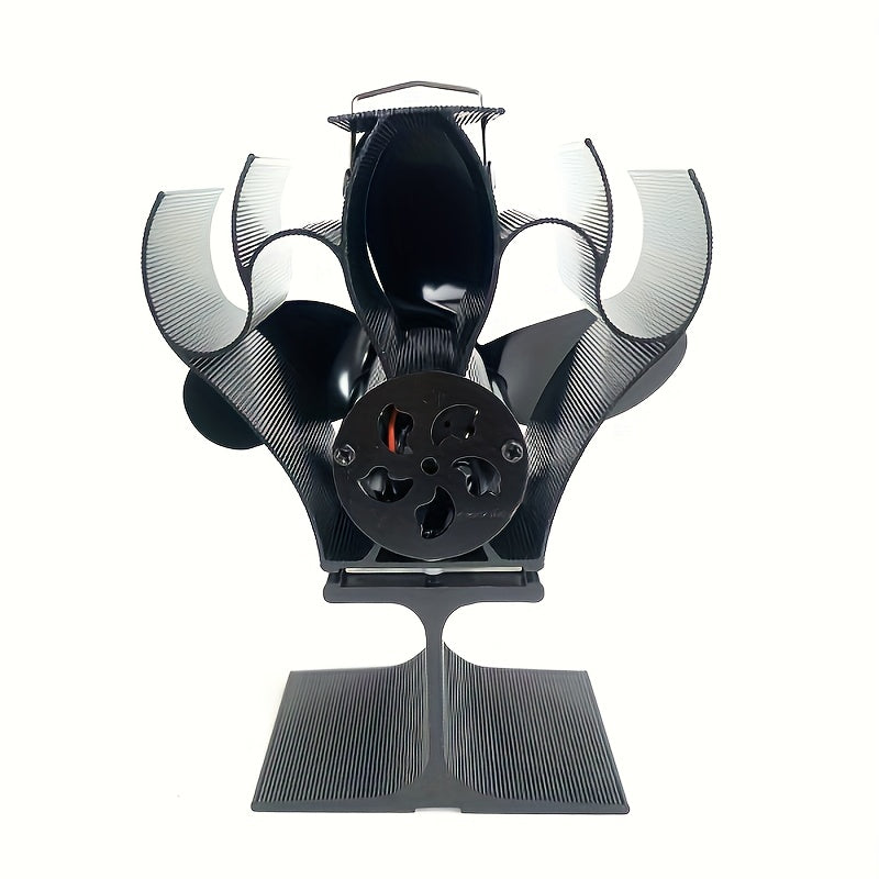 Self-Starting Flame-Inspired 4-Blade Fireplace Fan for Wood and Pellet Stoves