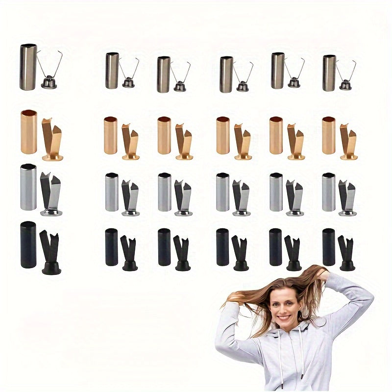 40 dona ip oxiri metall uchlari uchun shnurlarga, alloy lock, 4 rang, DIY ta'mirlash