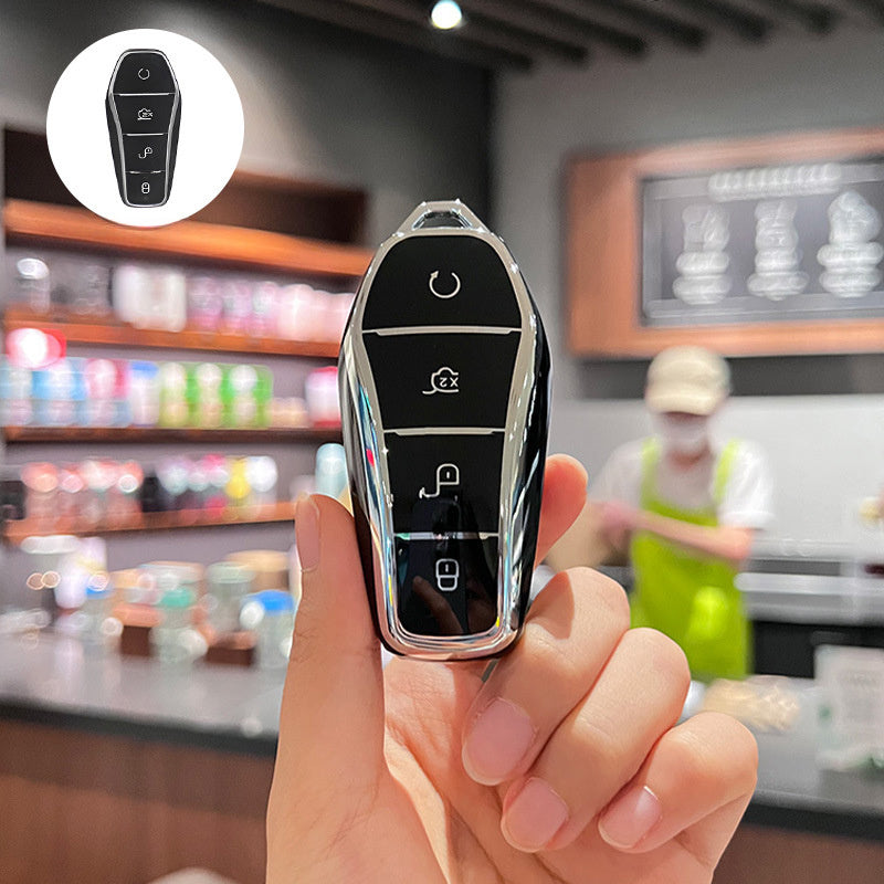 Car Key Fob Case Cover TPU Remote Shell with Keychain for EVs