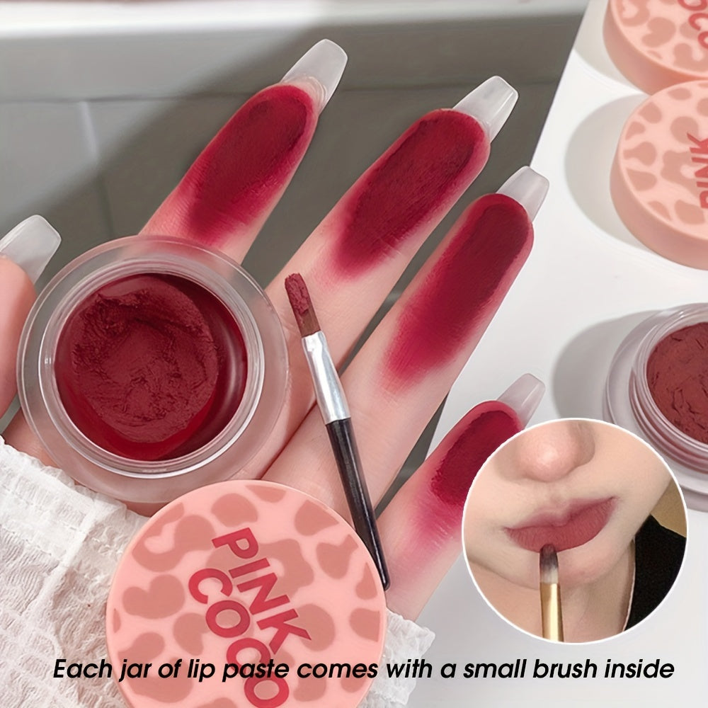 Bálsamo labial de leche mate suave para mujer con cepillo de labios incorporado